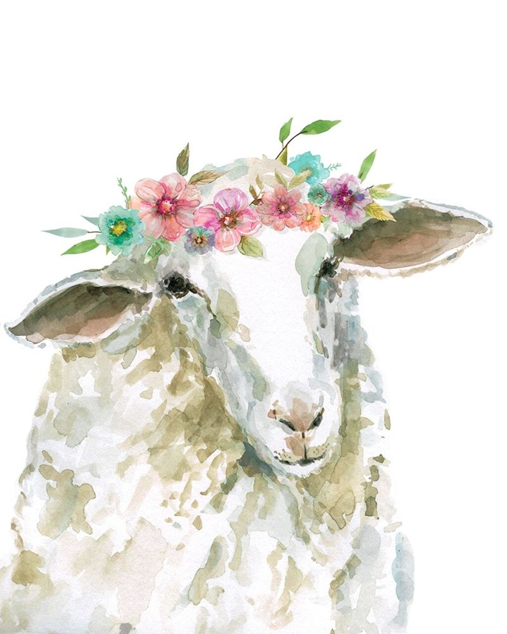 Flower Crown Sheep Poster Print by Carol Robinson - Item # VARPDX40275